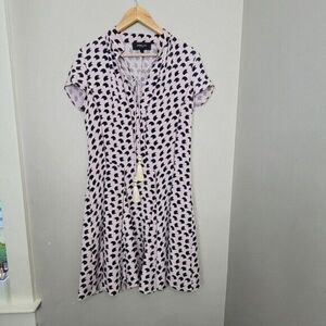Derek Lam Crescent Print Silk Tassel Dress 8